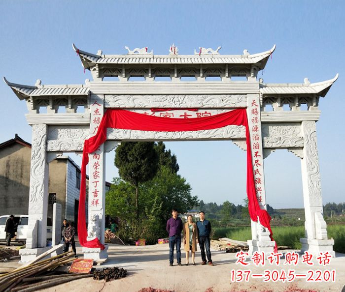 大同精美大理石牌坊雕塑