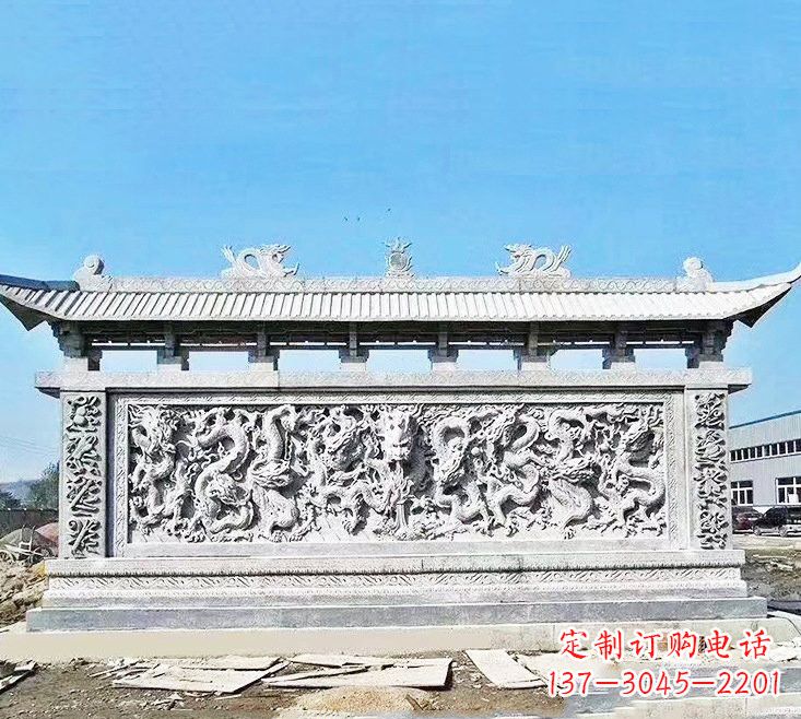 大同精美大理石九龙壁雕塑