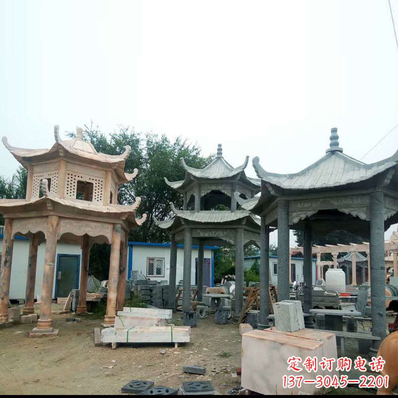 大同精美大理石凉亭雕塑