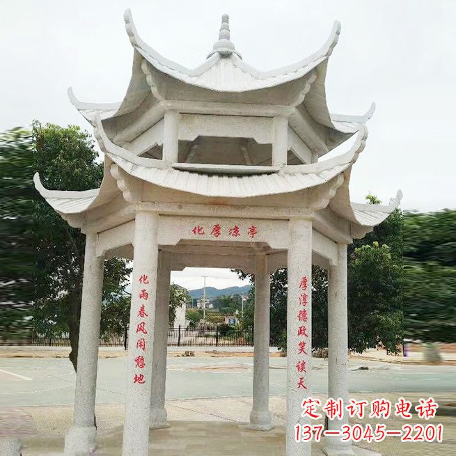 大同大理石凉亭双层雕塑