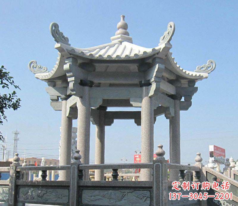大同大理石六角凉亭石雕,为您的家园带来浪漫情怀