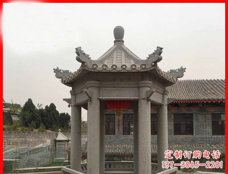 大同大理石六角凉亭石雕