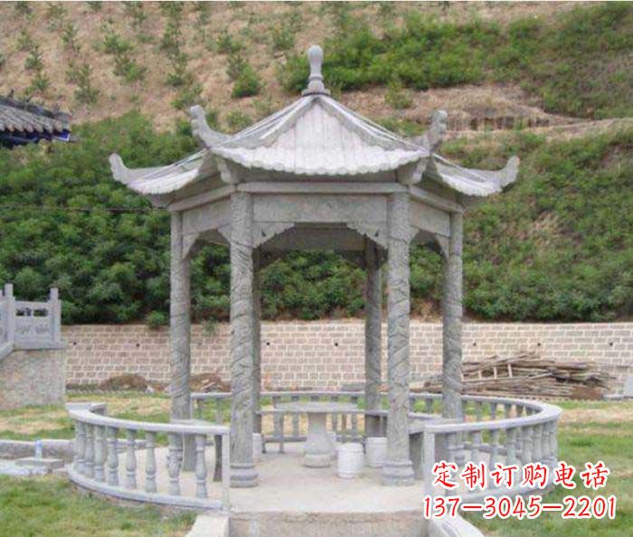 大同大理石六角石雕凉亭