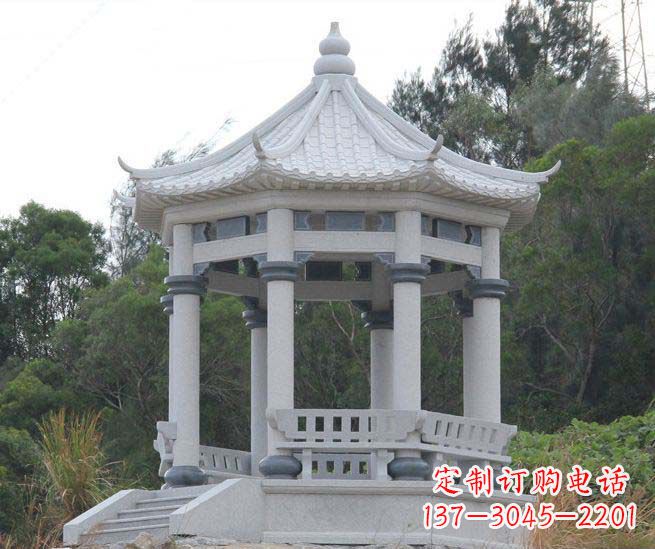 大同大理石六角石雕凉亭营造舒适环境的完美体现