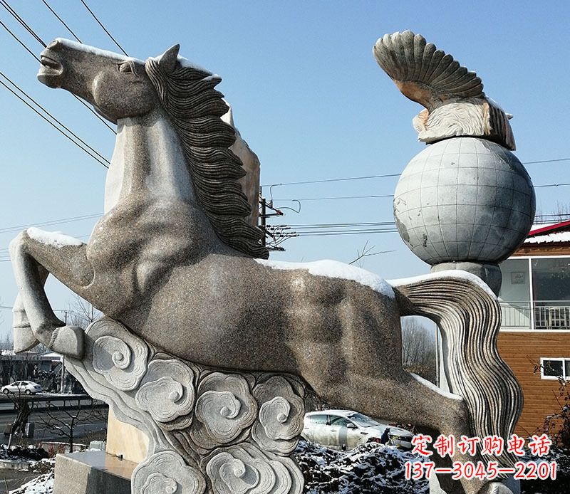 大同大理石马踏祥云石雕