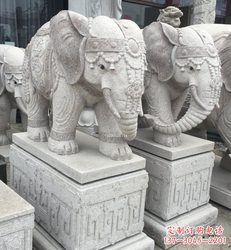 大同精美绝伦的大理石门口大象雕塑