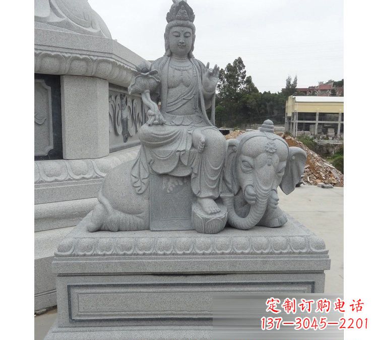 大同精雕细琢的大理石普贤菩萨雕塑