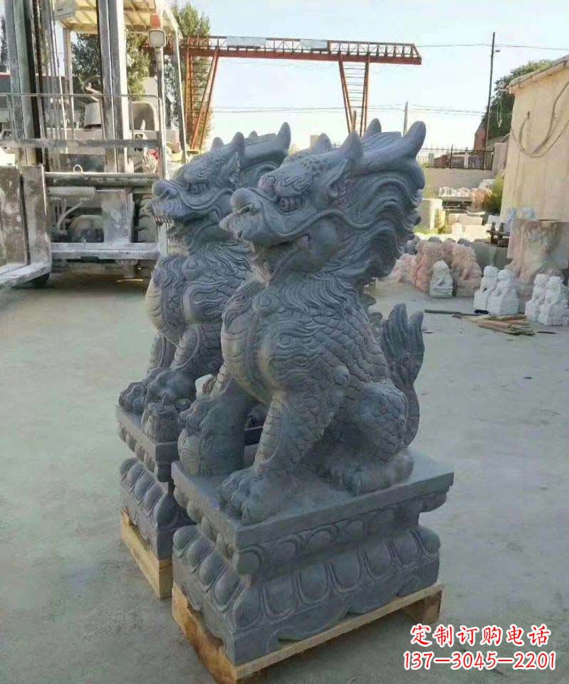 大同精美大理石麒麟雕塑