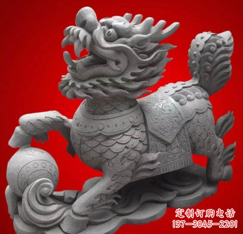 大同大理石企业小区门口麒麟雕塑