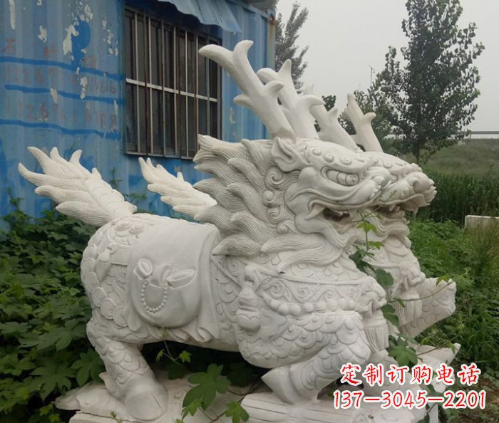 大同精美的大理石麒麟雕塑