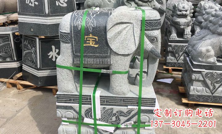 大同大理石大象门口石雕