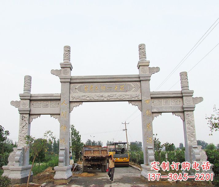 大同大理石牌坊石雕,艺术精髓永不凋零