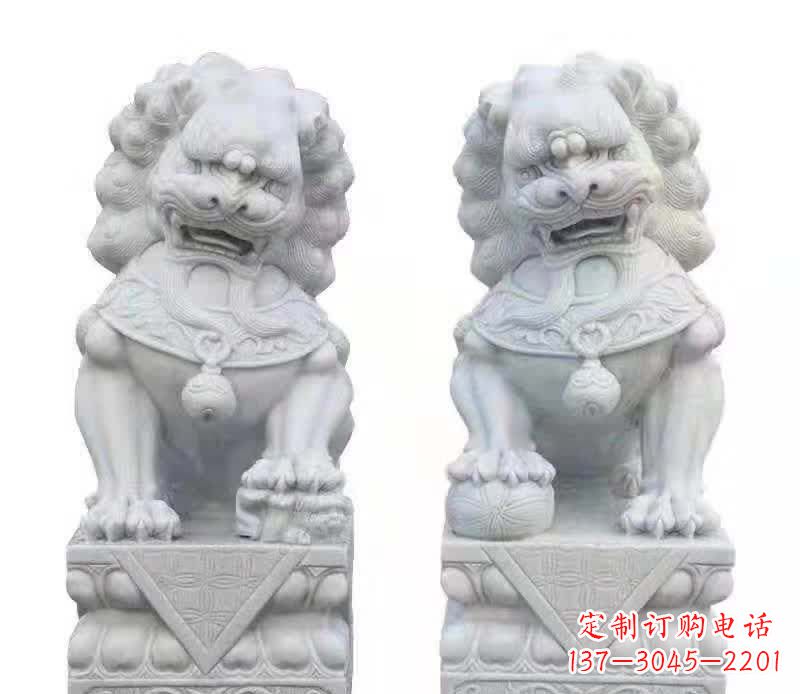 大同大理石狮子雕塑震撼视觉、传承文化