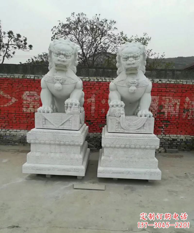 大同大理石狮子雕塑,精致而壮观