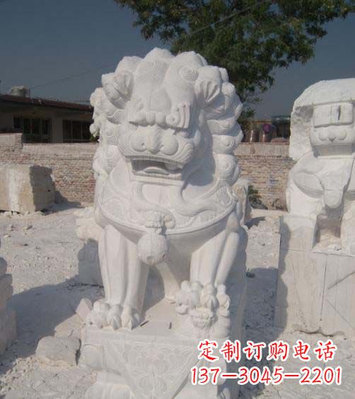 大同精美大理石狮子雕塑
