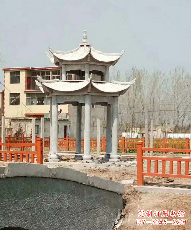 大同大理石双层凉亭雕塑