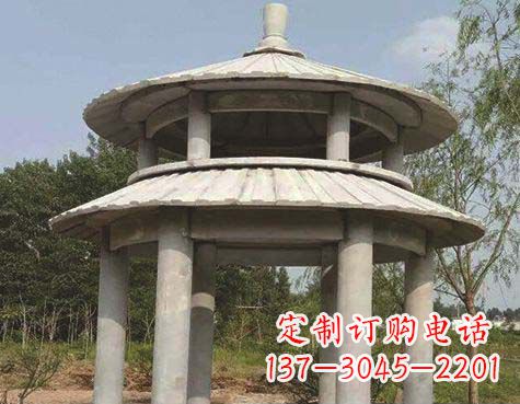 大同大理石双层圆顶凉亭石雕