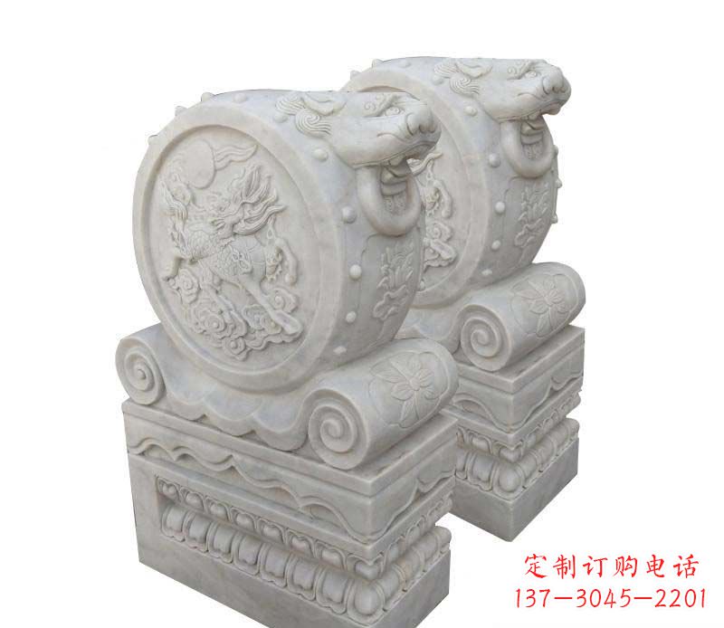 大同大理石庭院狮子头门墩