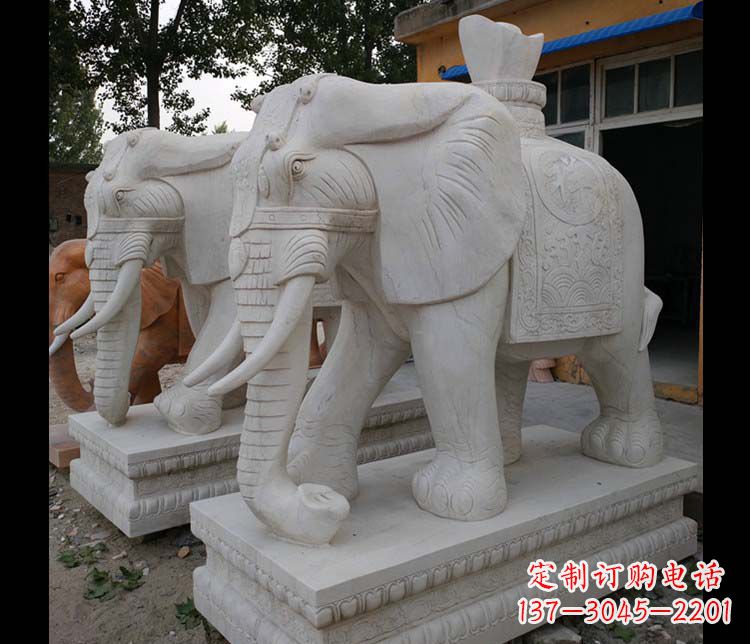 大同大理石大象雕塑,招财进宝