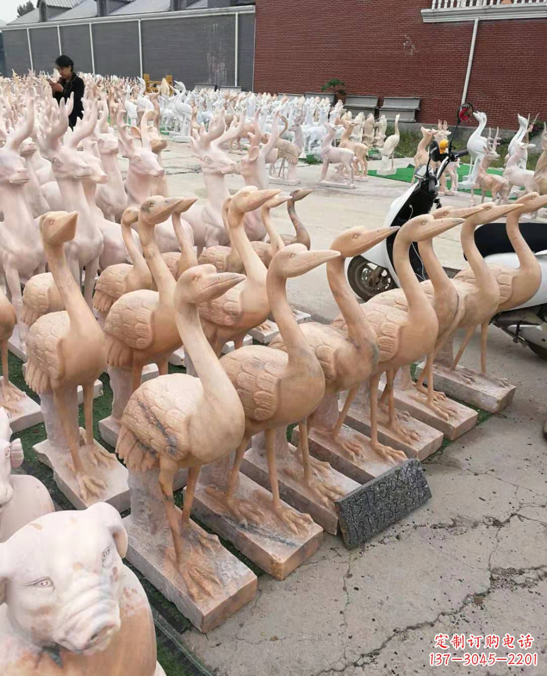 大同丹顶鹤大理石雕塑