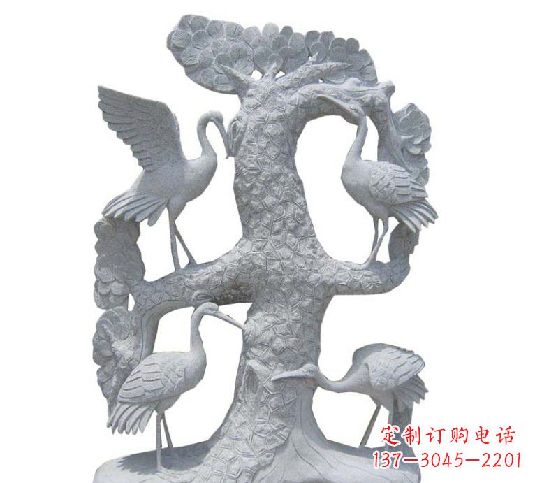 大同精美大理石松树雕塑