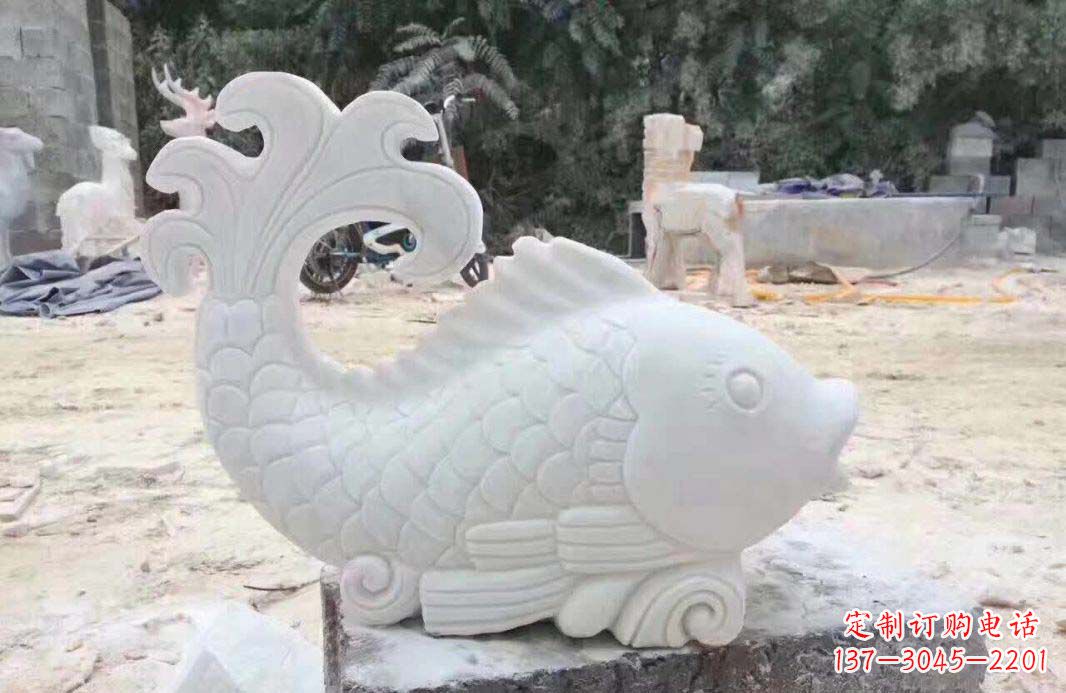大同大理石鱼喷泉雕塑装置