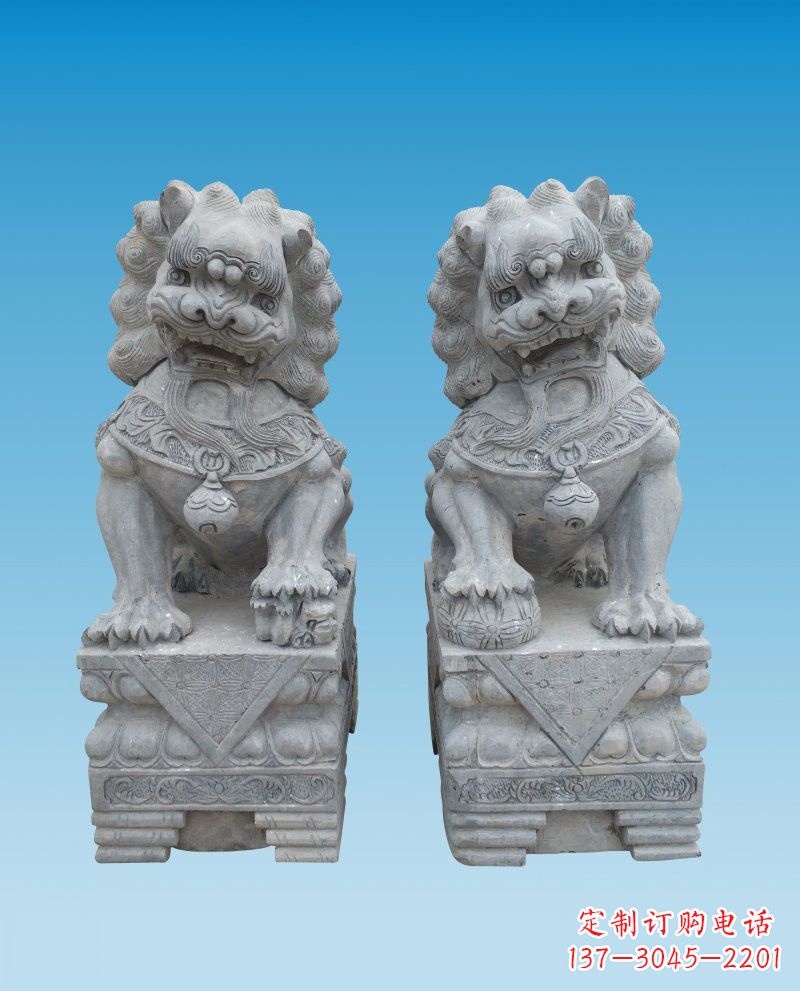 大同精致雕刻的大理石狮子雕塑