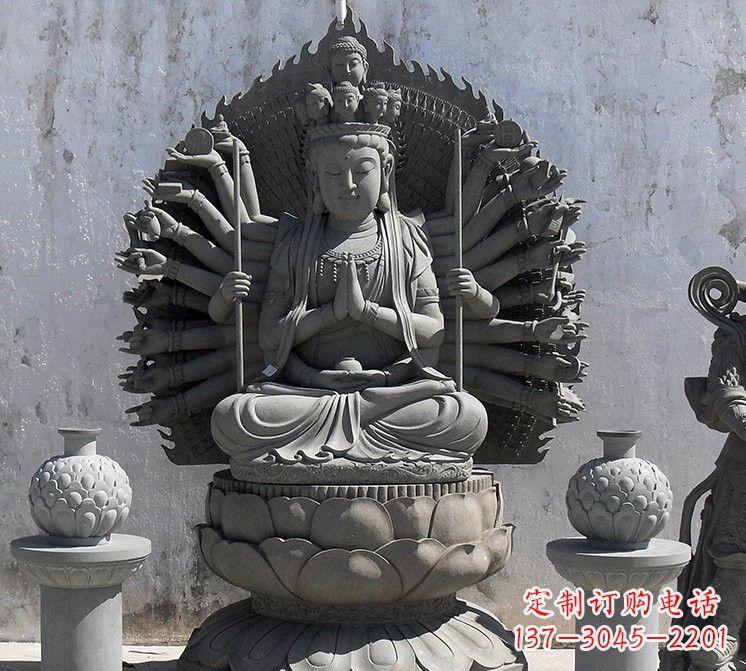 大同大理石宗教庙宇千手观音雕塑