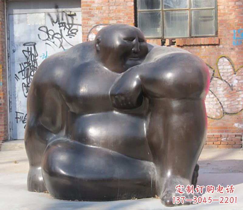 大同铜雕大胖子男人雕塑