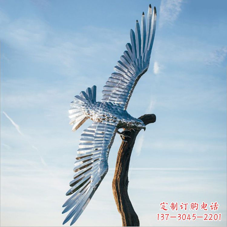 大同大鹏展翅老鹰不锈钢雕塑