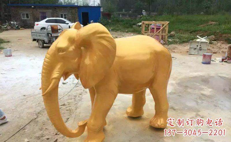 大同大象玻璃钢仿铜动物雕塑