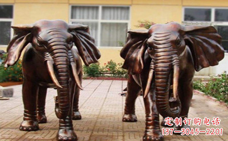 大同大象铜雕广场动物雕塑 (2)