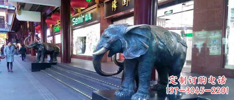 大同大象铜雕企业门口动物雕塑