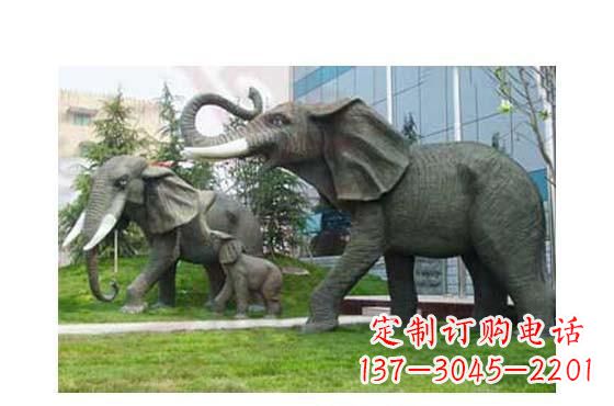 大同大象一家三口铜雕