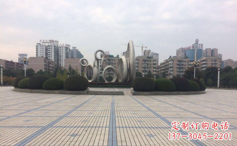 大同中领雕塑不锈钢圆环雕塑