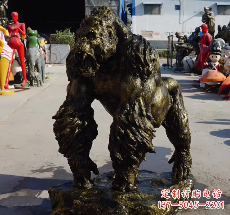 大同中领雕塑精美大猩猩铜雕