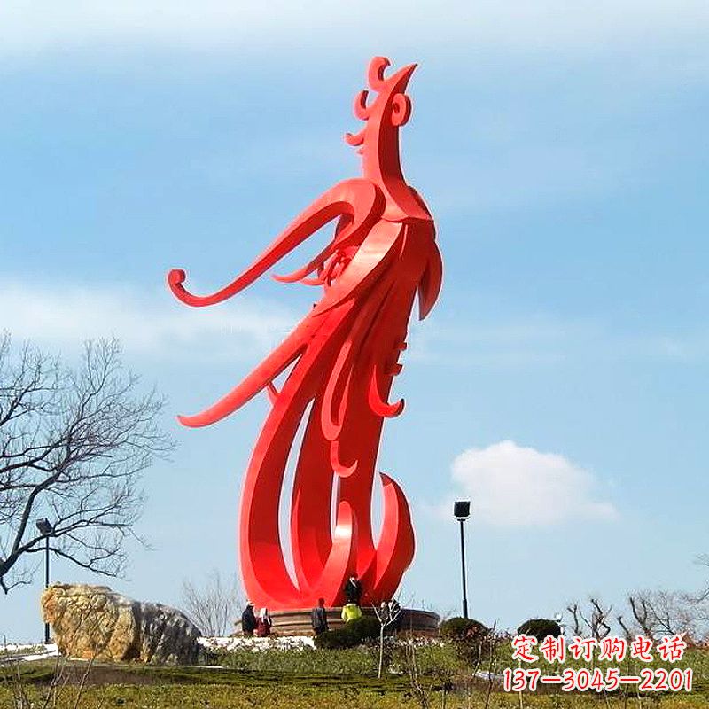 大同凤凰不锈钢雕塑,增添景区魅力