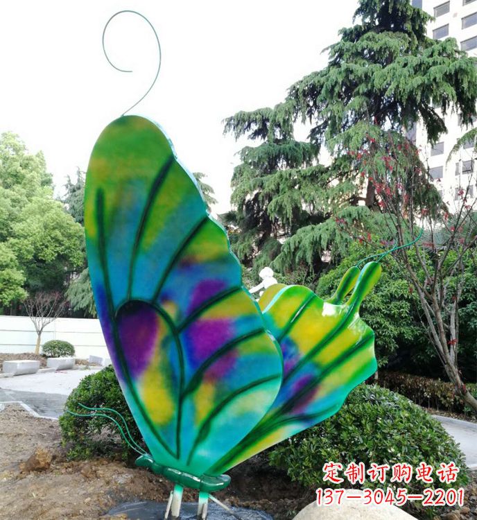 大同大型不锈钢蝴蝶雕塑,仿真昆虫城市广场景观摆件_
