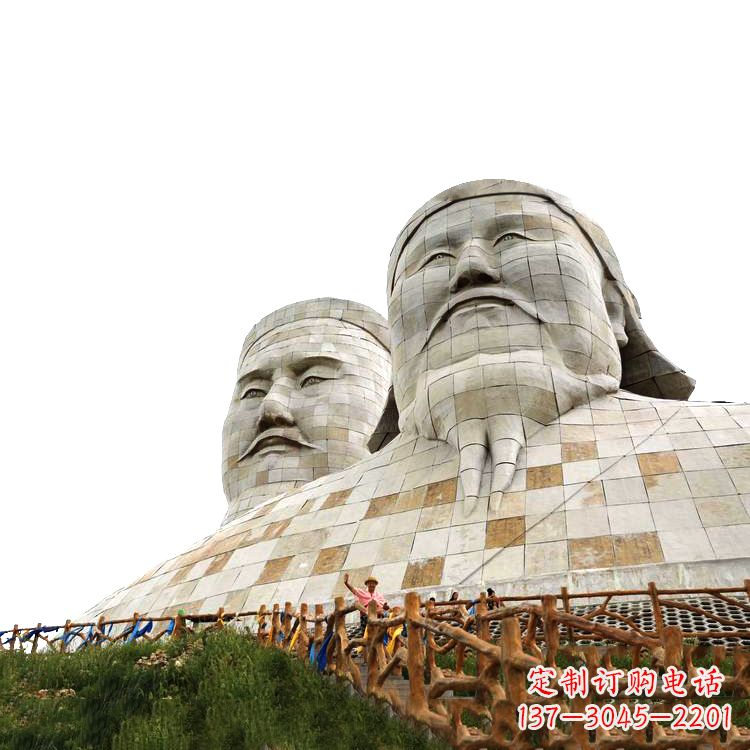 大同大型成吉思汗石雕头像景观雕塑-景区景点历史名人景观雕像