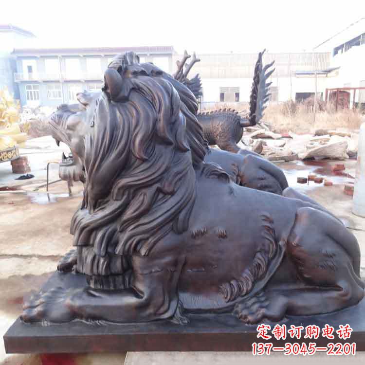 大同纯铜港币狮子动物雕塑