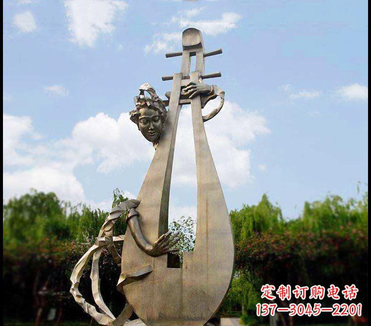 大同精美铜雕琵琶雕塑