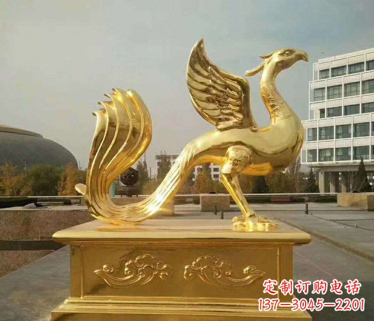 大同大型凤凰动物铜雕塑