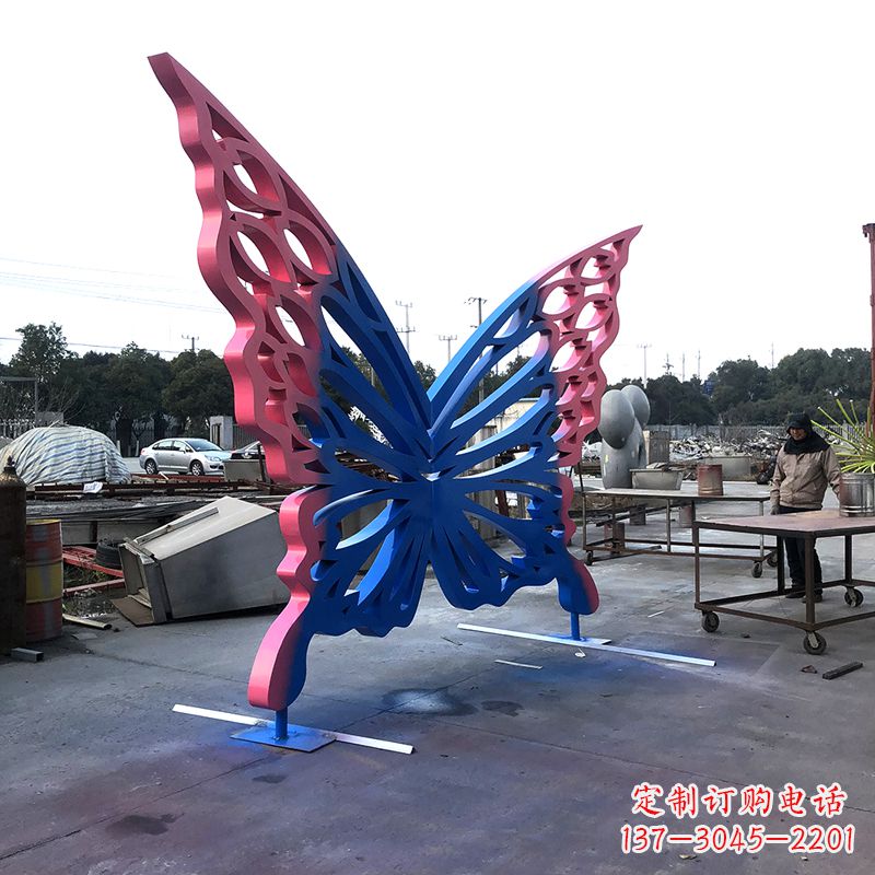 大同大型蝴蝶不锈钢喷漆雕塑
