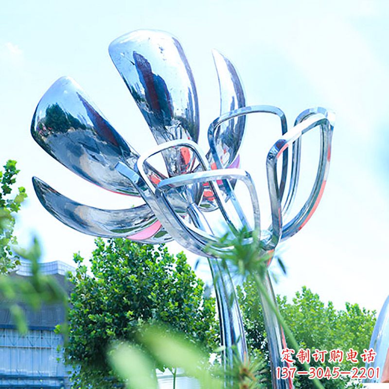大同大型户外园林不锈钢玫瑰花创意雕塑