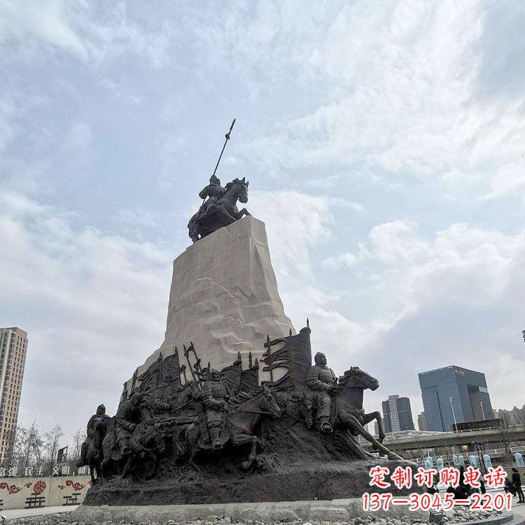 大同大型霍去病景观雕塑-中国历史名人西汉名将石雕像