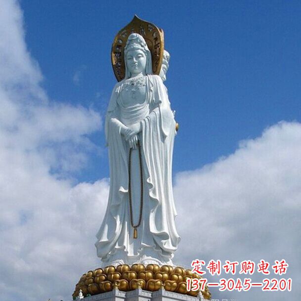 大同大型景区景点三面观音石雕佛像