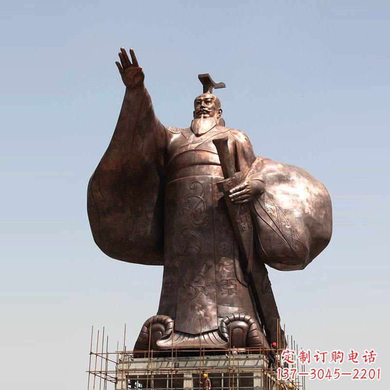 大同传承历史风采，精美秦始皇铜雕塑