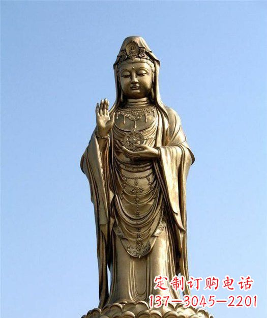 大同大型立式铜观音雕塑