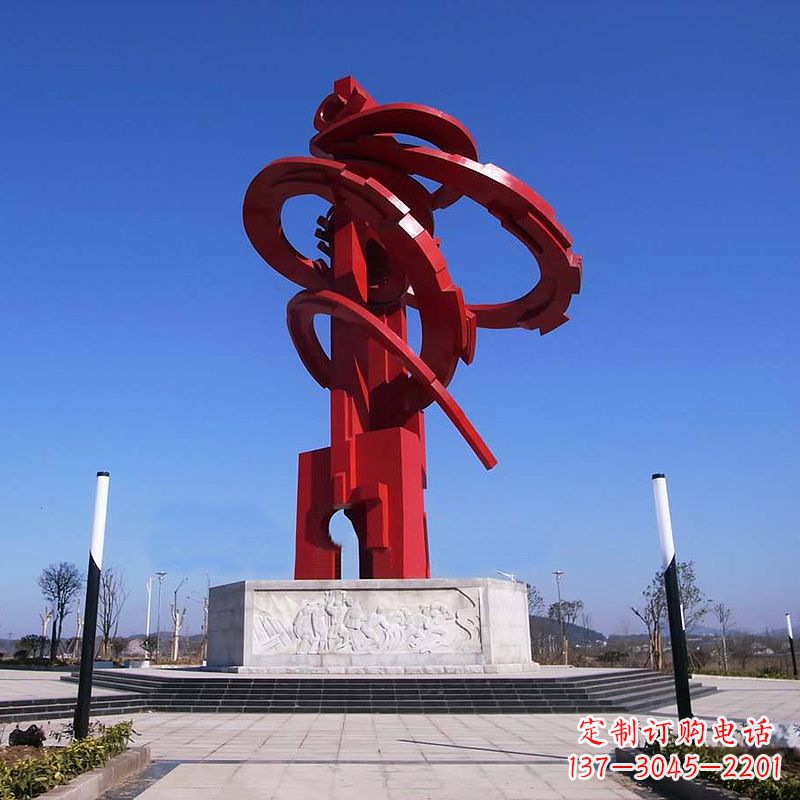 大同大型龙形不锈钢景观雕塑-广场抽象神兽景观标识