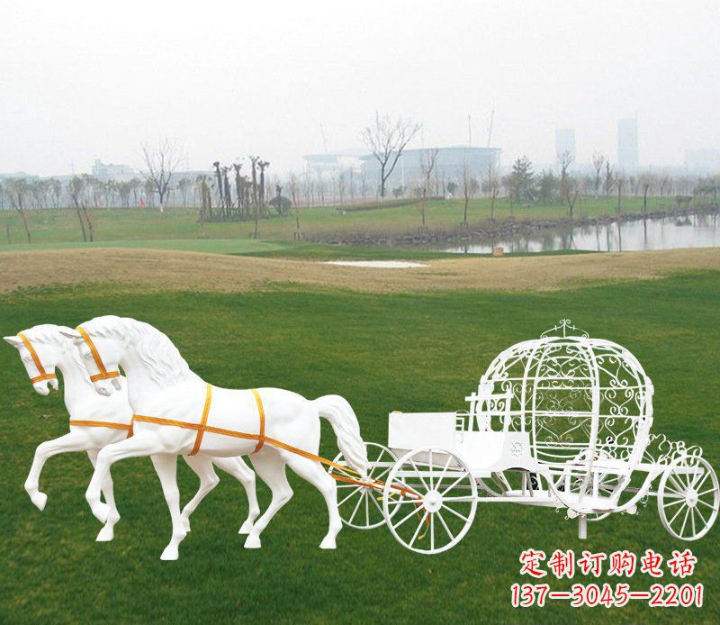 大同优雅迷人的欧式马车动物玻璃钢雕塑